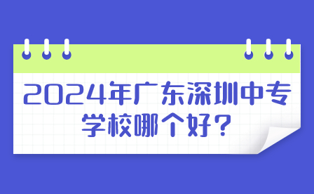 2024年广东深圳中专学校哪个好?