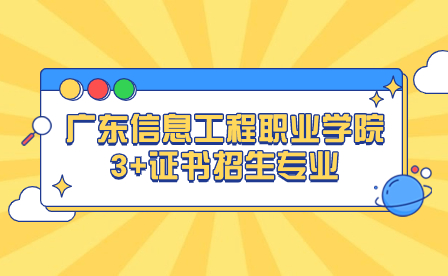 2024年广东信息工程职业学院3+证书招生专业