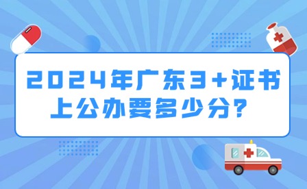 2024年广东3+证书上公办要多少分？