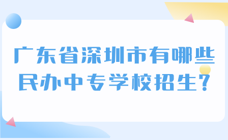 广东省深圳市有哪些民办中专学校招生?