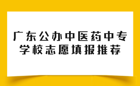 广东公办中医药中专学校志愿填报推荐