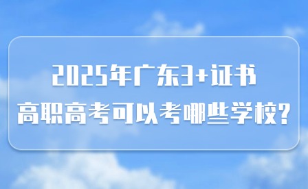 2025年广东3+证书高职高考可以考哪些学校?