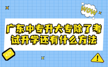 广东中专升大专除了考试升学还有什么方法