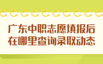 广东中职志愿填报后在哪里查询录取动态